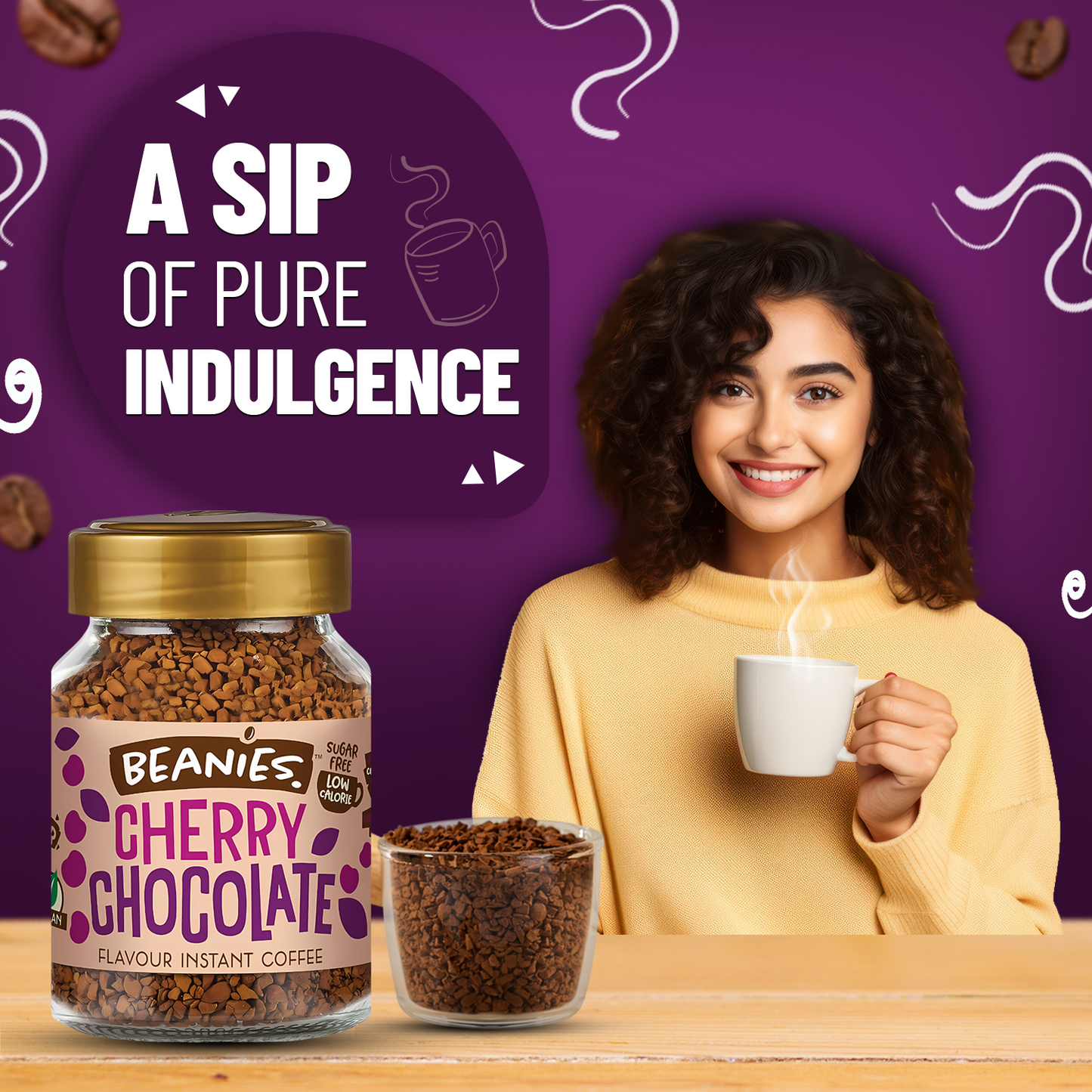 Beanies Cherry Chocolate Flavour Instant Coffee, 50g