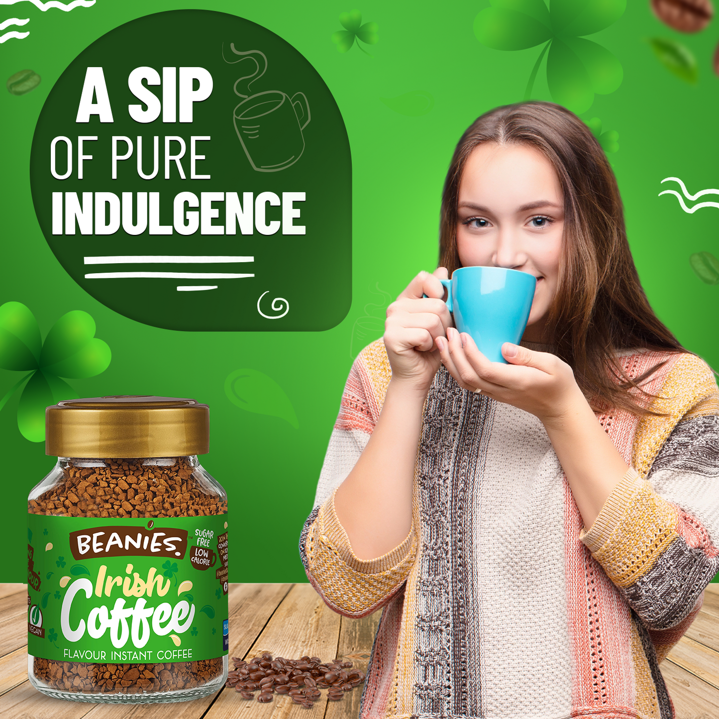 Beanies Irish Cream Flavour Instant Coffee, 50g