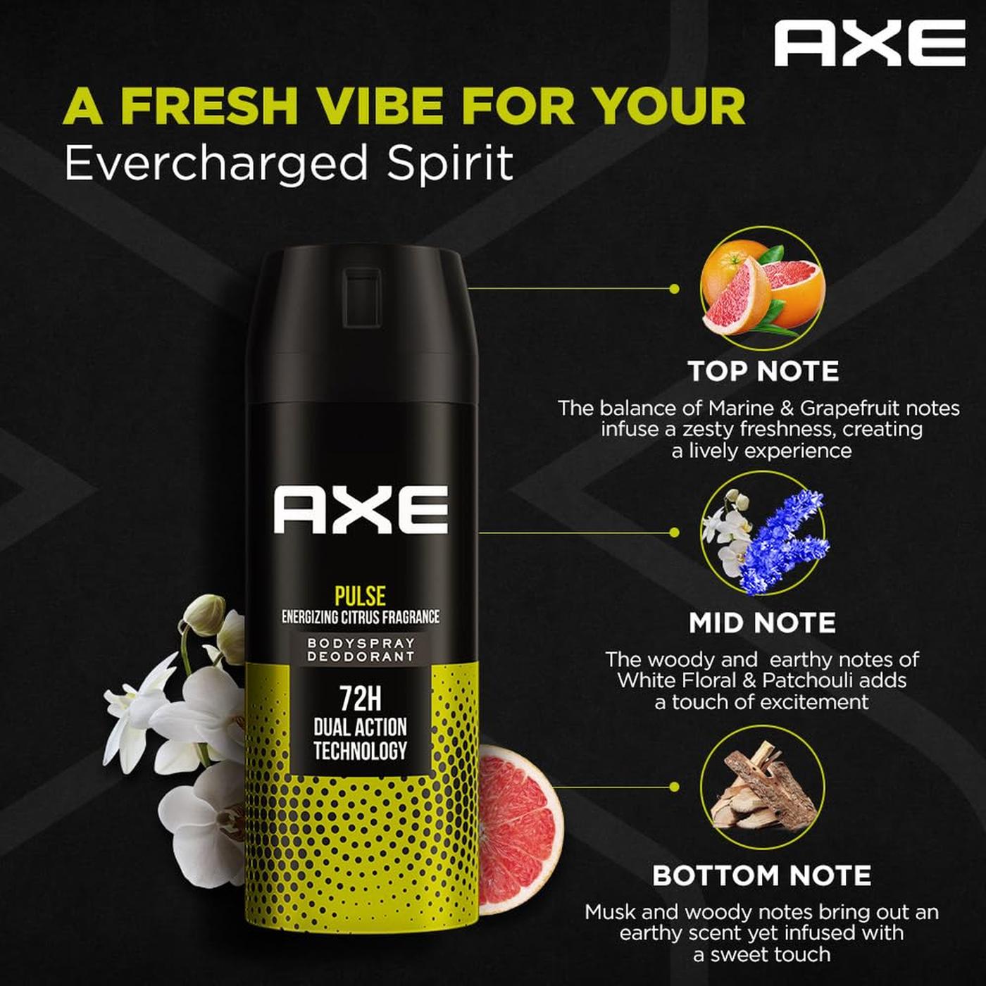 Axe Pulse Long Lasting Deodorant 150 ml Pack of 2