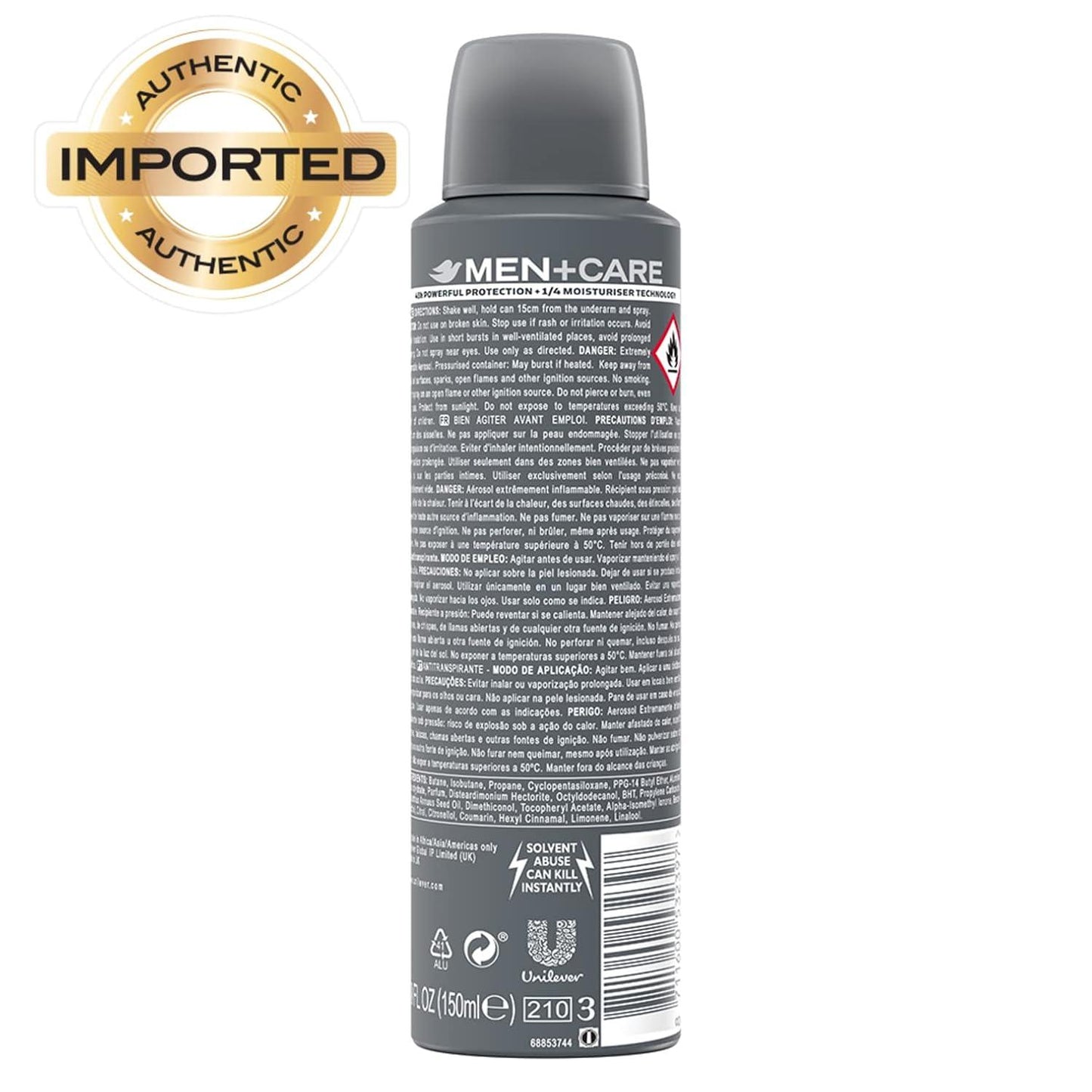 Dove Men+Care Invisible Dry Spray Deodorant 150 ml Pack of 2