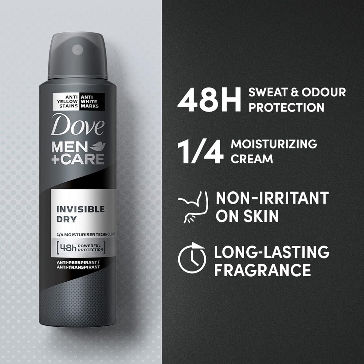 Dove Men+Care Invisible Dry Spray Deodorant 150 ml Pack of 2