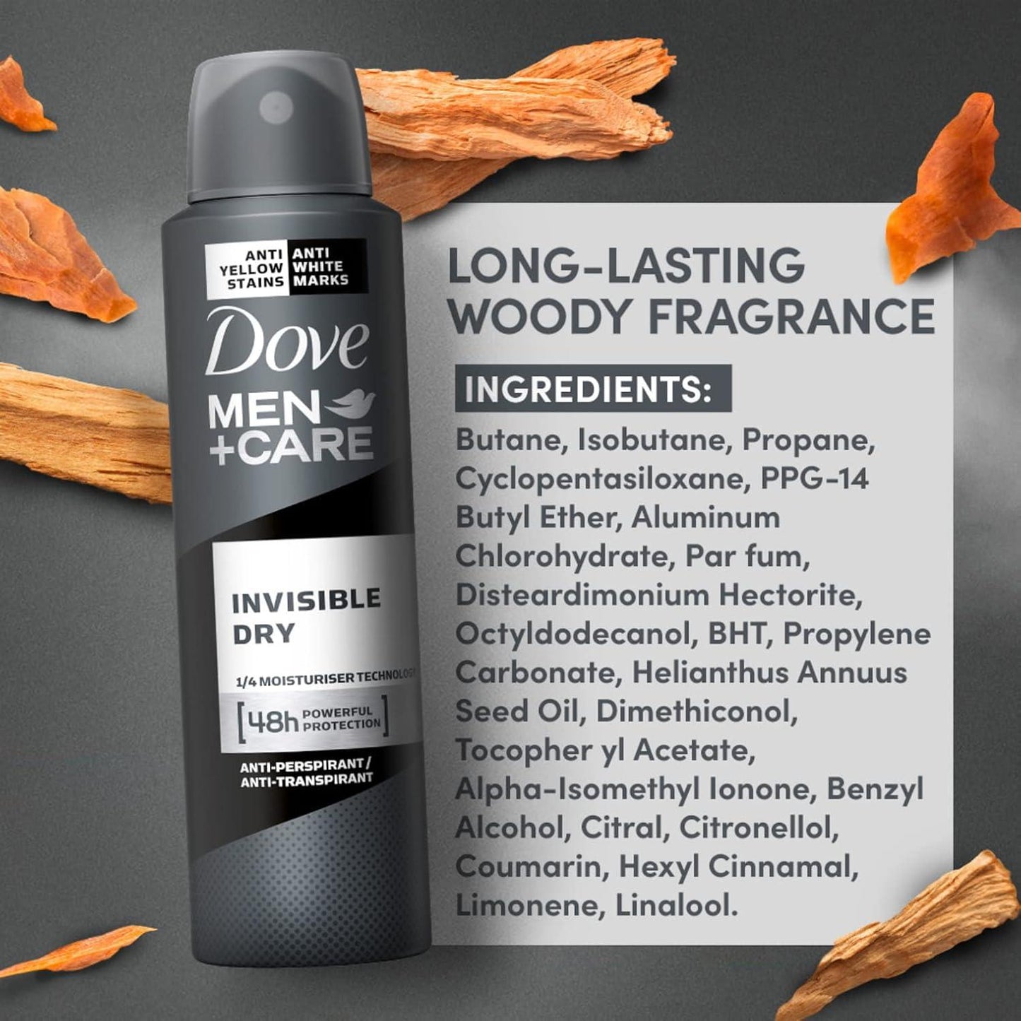Dove Men+Care Invisible Dry Spray Deodorant 150 ml Pack of 2