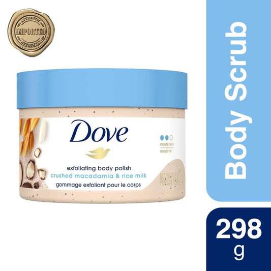 Dove Scrub Macadamia & Rice Milk 298g