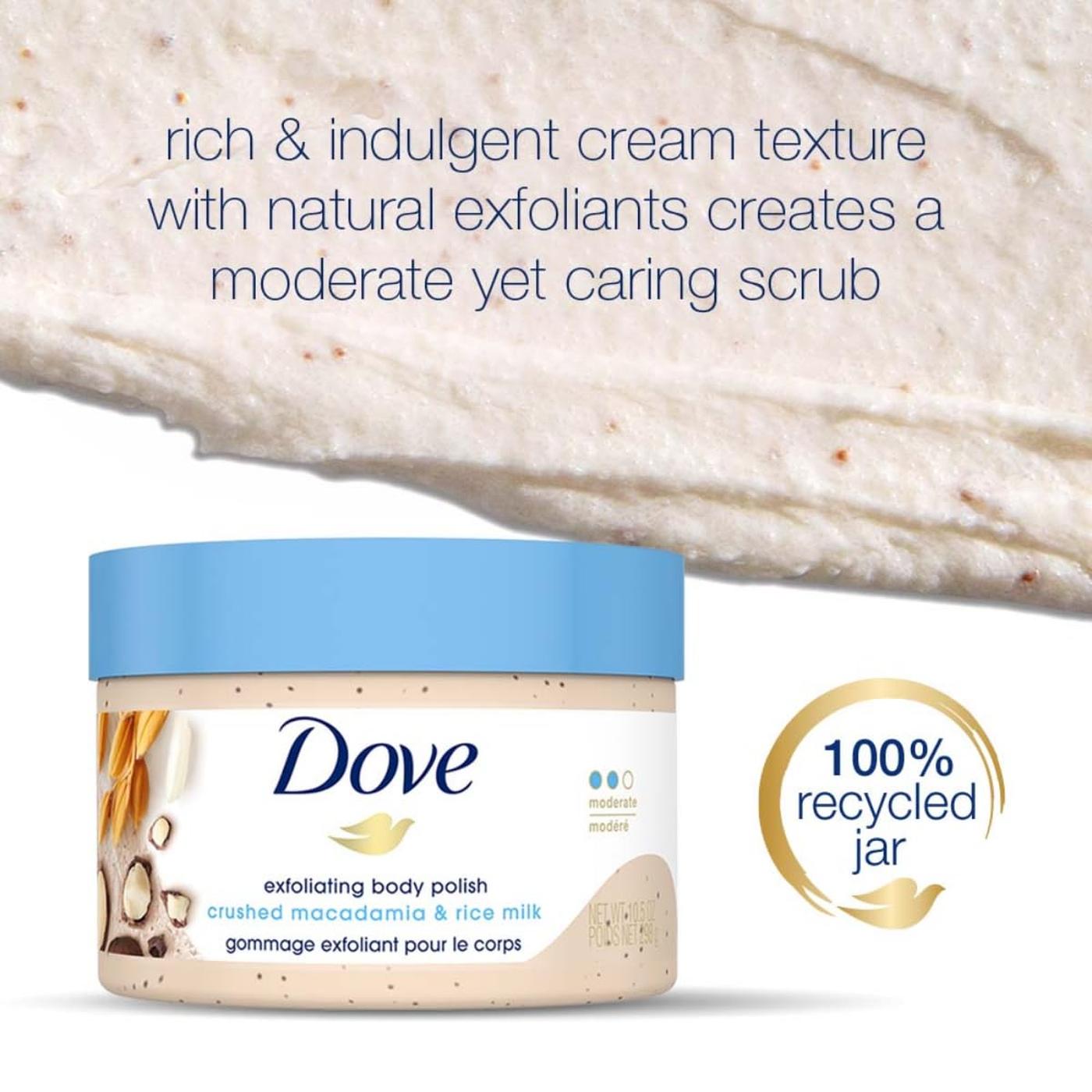 Dove Scrub Macadamia & Rice Milk 298g
