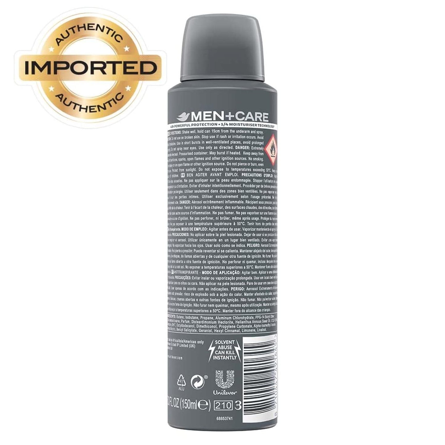 Dove Men+Care Sport Active+ Dry Spray Deodorant 150 ml Pack of 2