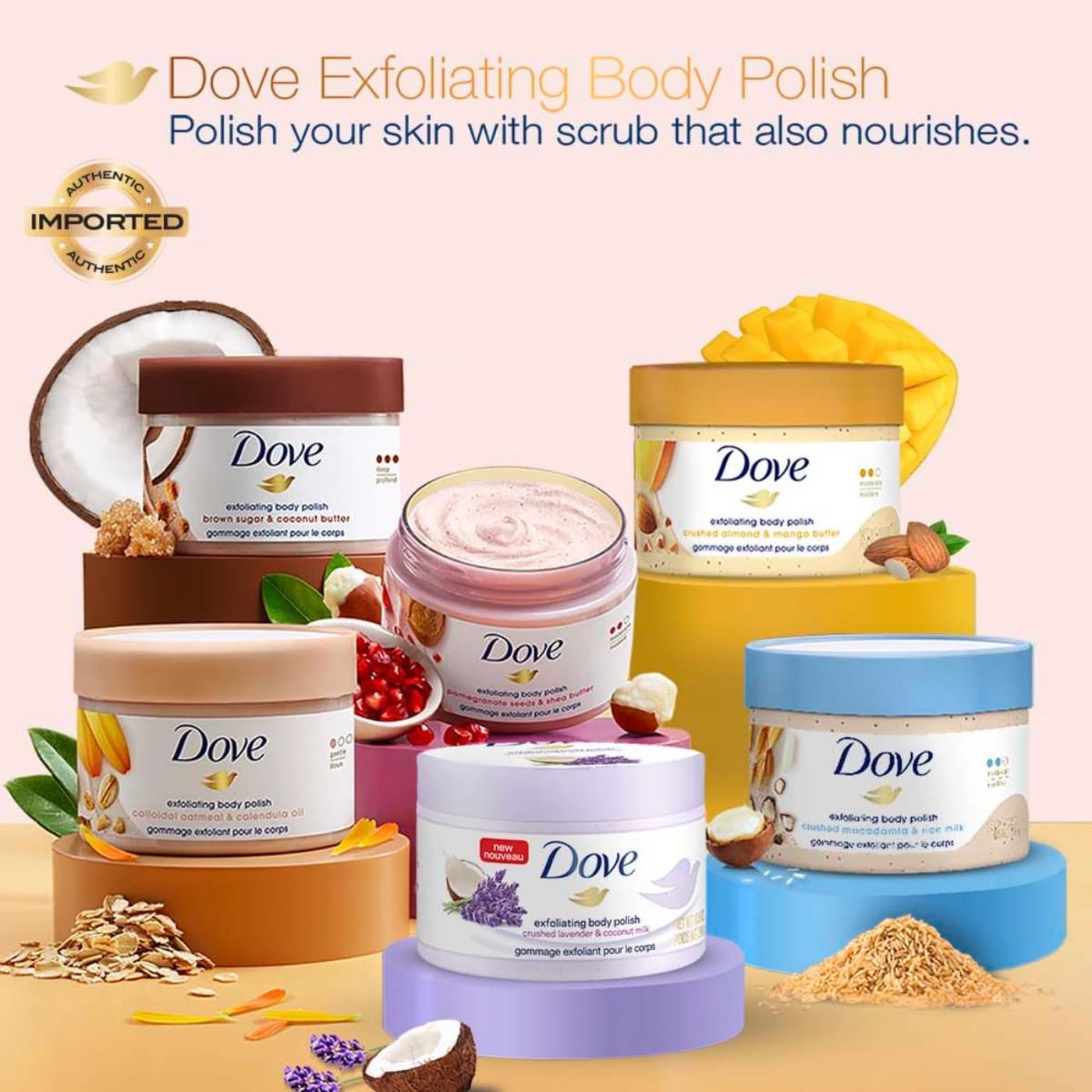 Dove Exfoliating Body Polish Lavender & Coconut Milk 298g Pack of 2