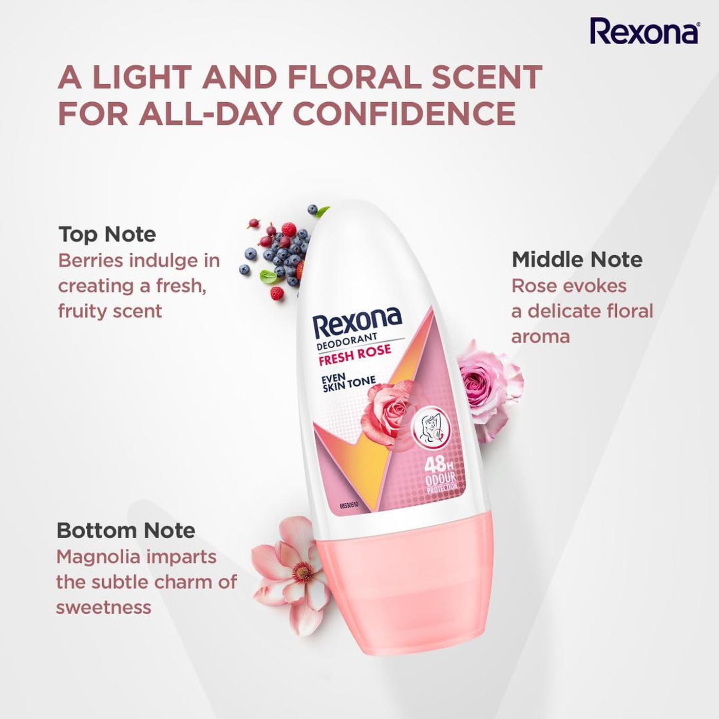 Rexona Fresh Rose Roll On Deodorant Women 50 ml Pack of 2