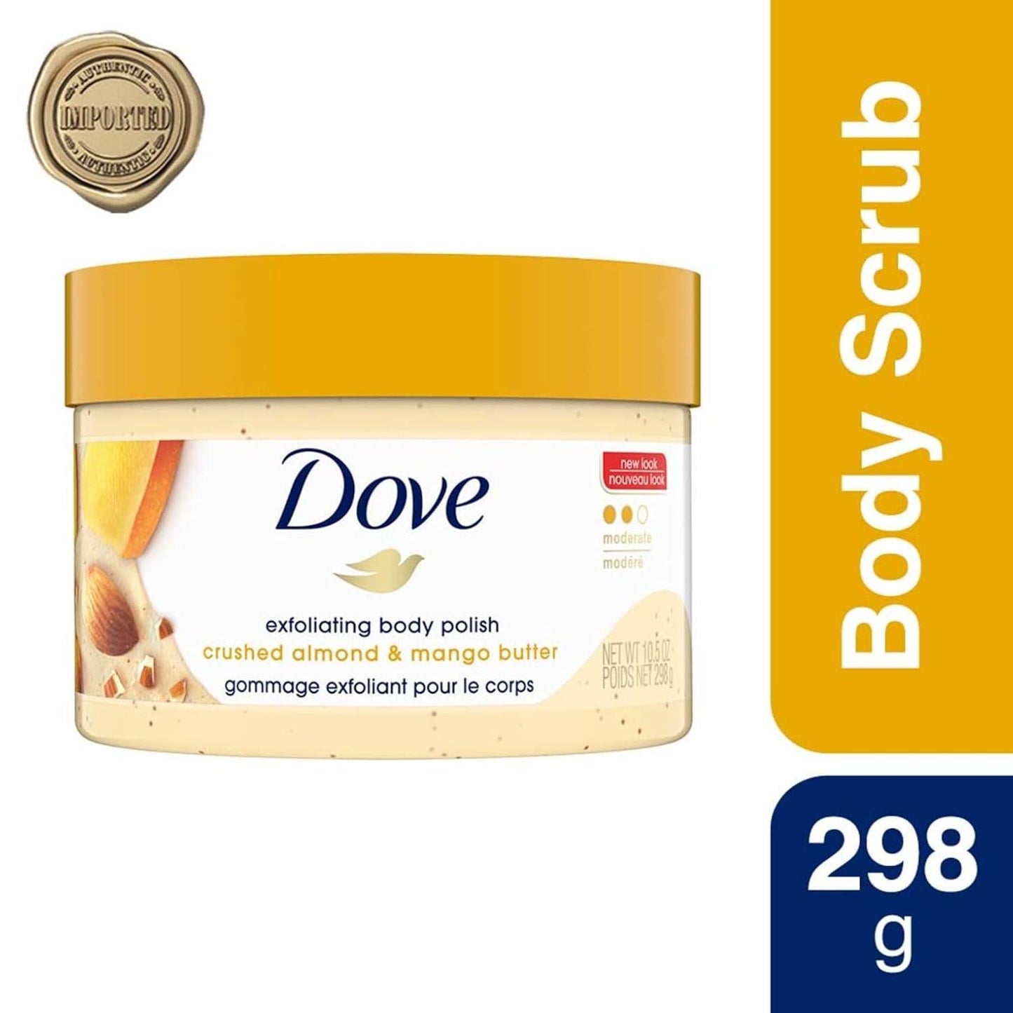 Dove Exfoliating Body Polish Almond & Mango Butter 298g Pack of 2