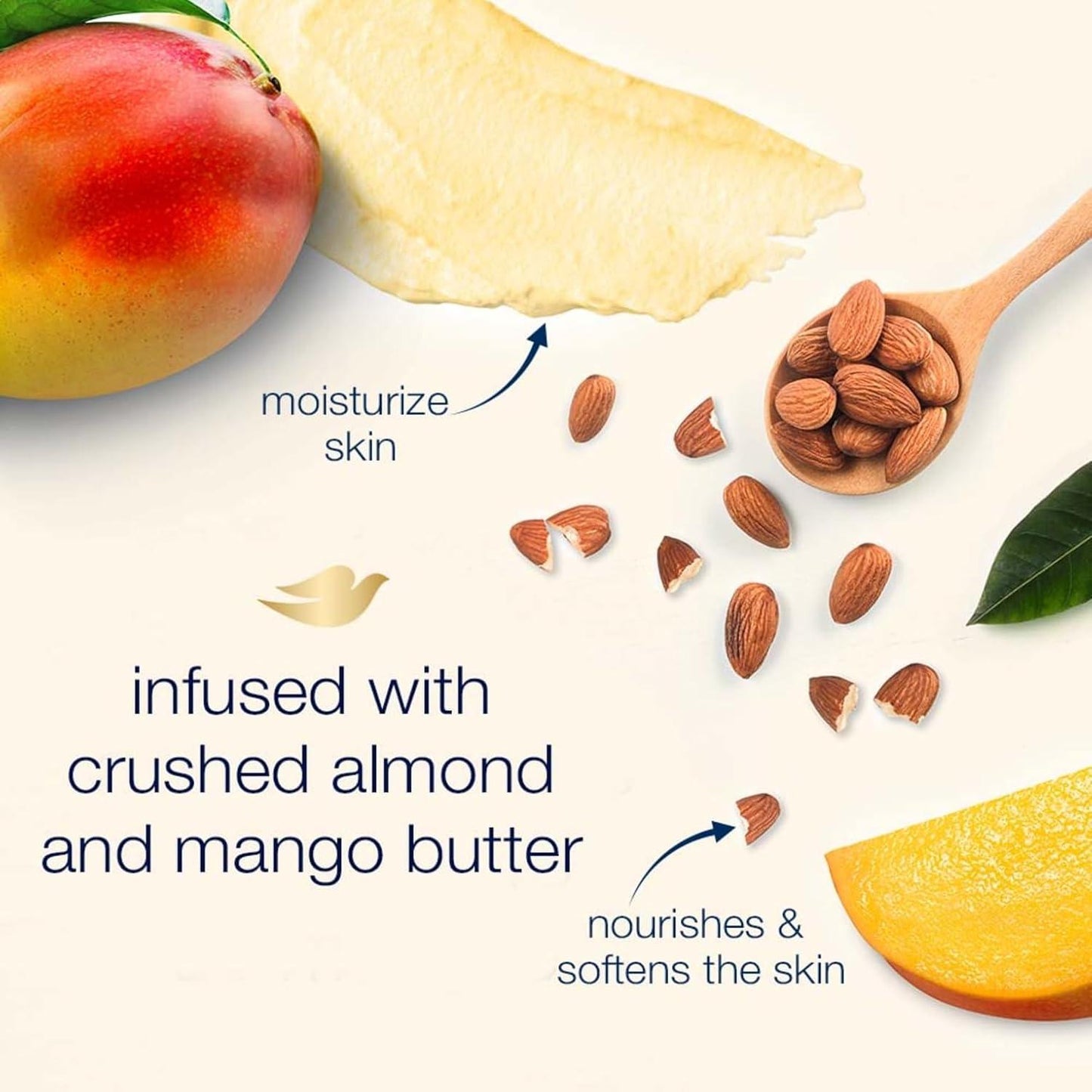 Dove Exfoliating Body Polish Almond & Mango Butter 298g Pack of 2