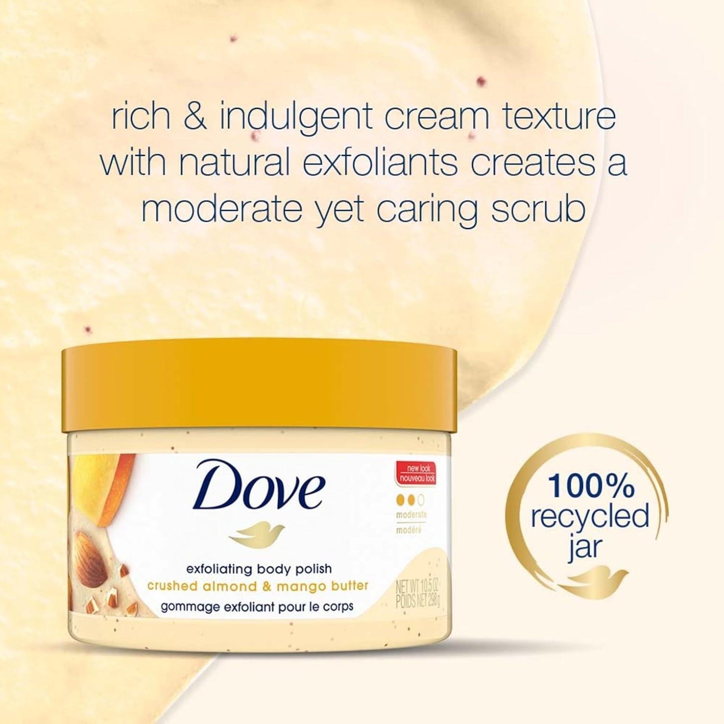 Dove Exfoliating Body Polish Almond & Mango Butter 298g Pack of 2