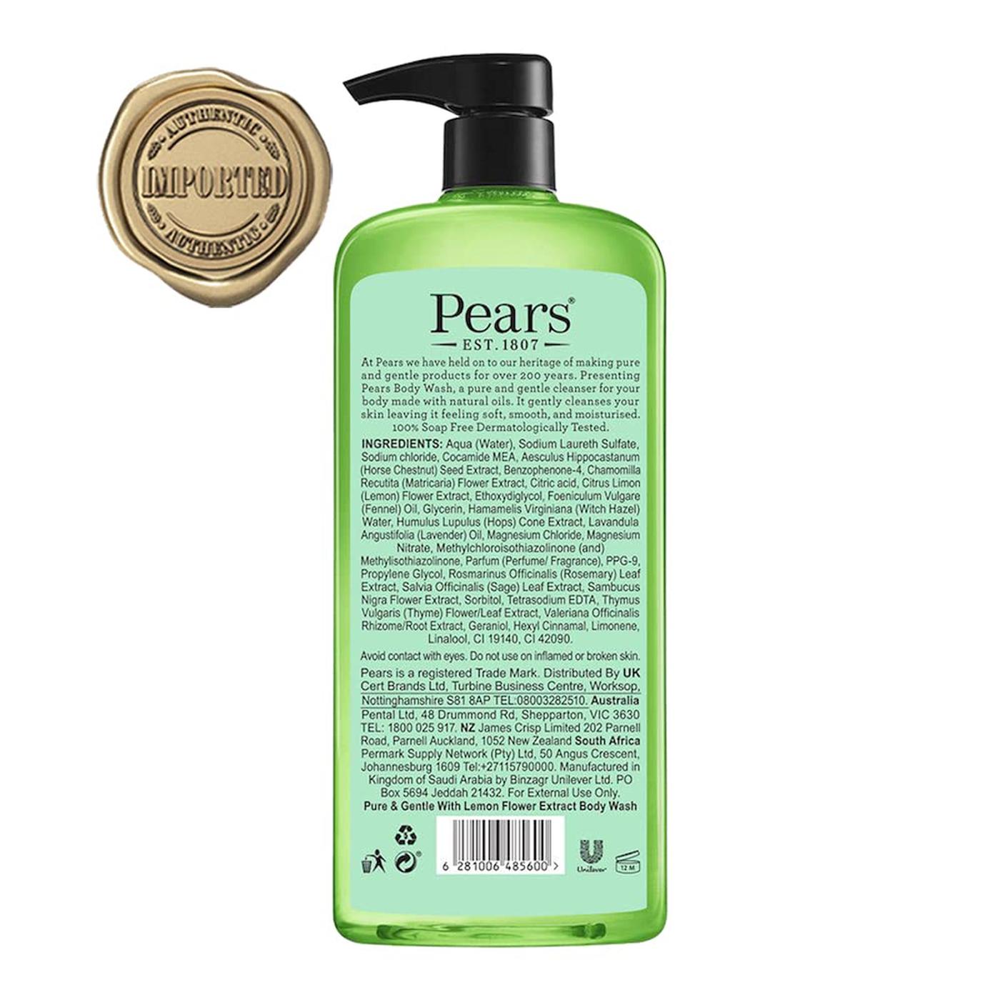 Pears Pure & Gentle Oil Clear Shower Gel 750 ml Pack of 2