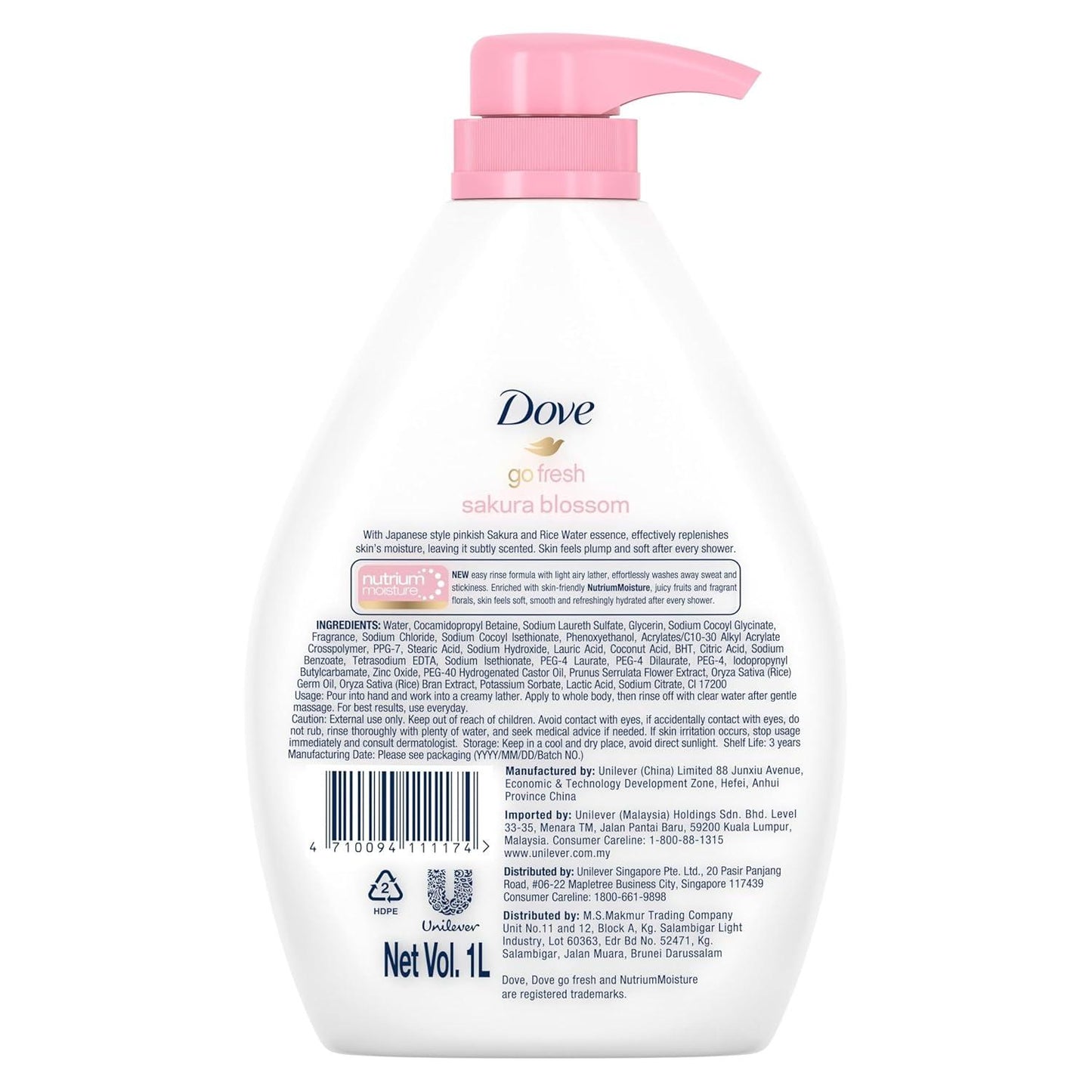 Dove Sakura Blossom Body Wash 1L