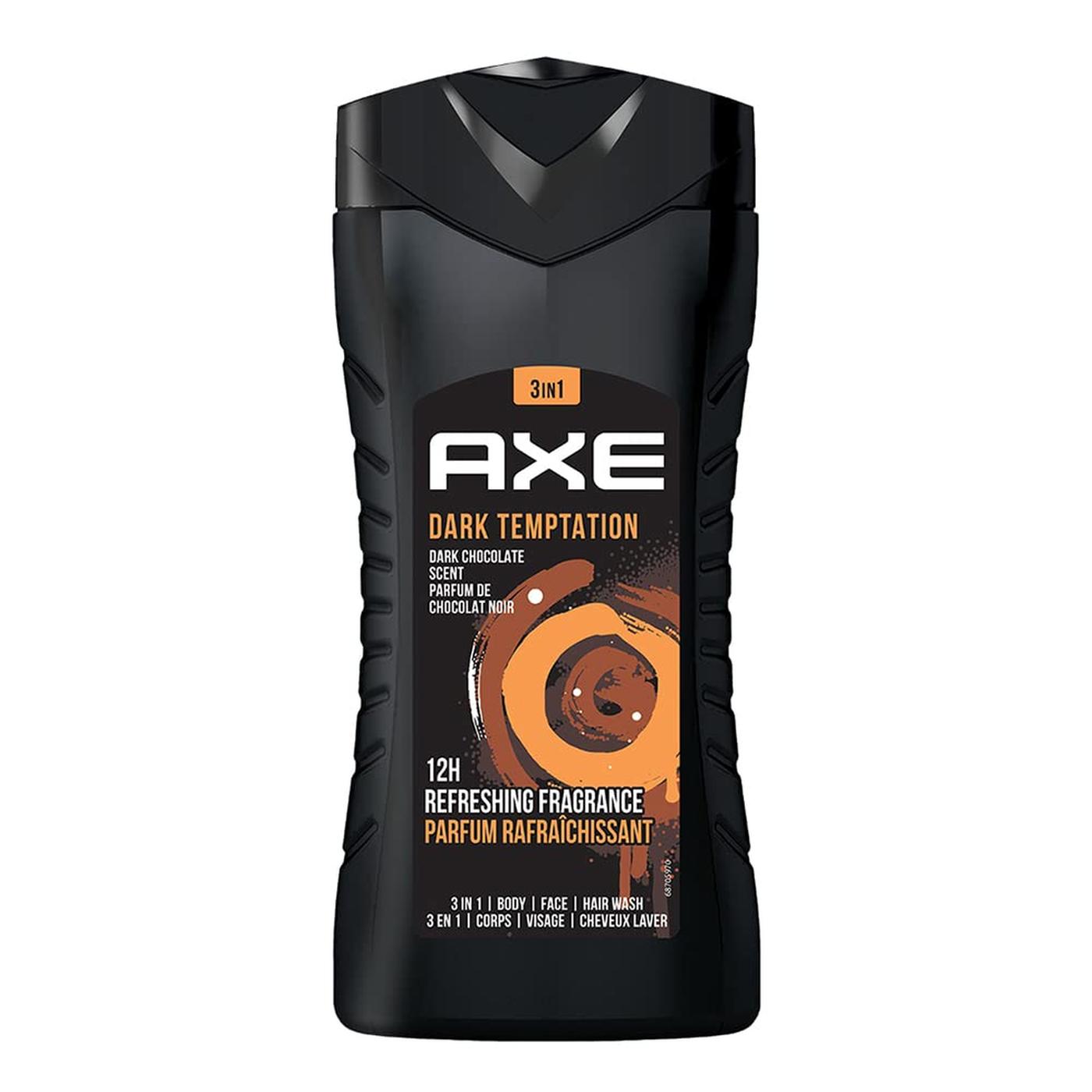 Axe Dark Temptation 3 In 1 Body, Face & Hair Wash for Men, Long-Lasting Fragrance