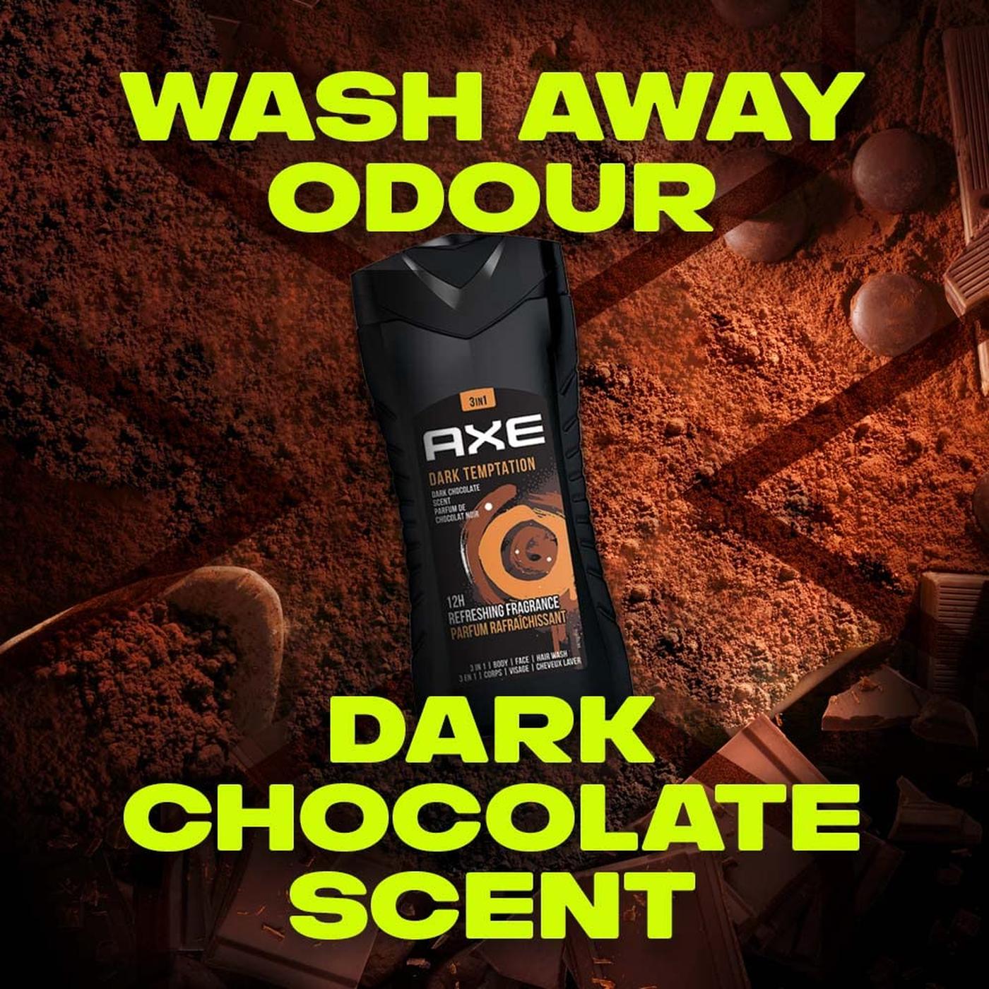 Axe Dark Temptation 3 In 1 Body, Face & Hair Wash for Men, Long-Lasting Fragrance