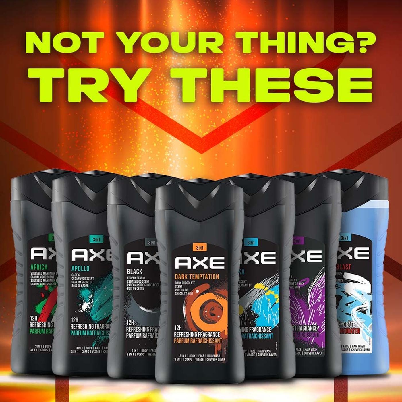 Axe Dark Temptation 3 In 1 Body, Face & Hair Wash for Men, Long-Lasting Fragrance