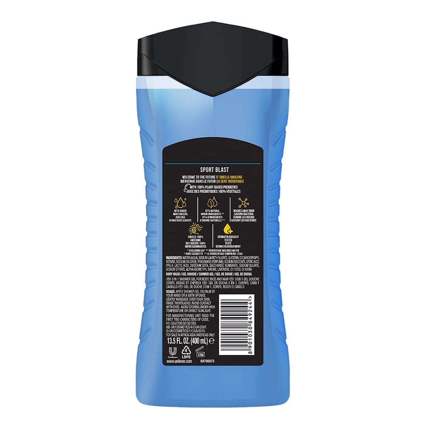 Axe Sports Blast 3-in-1 Body Face Hair Wash 400 ml Pack of 2
