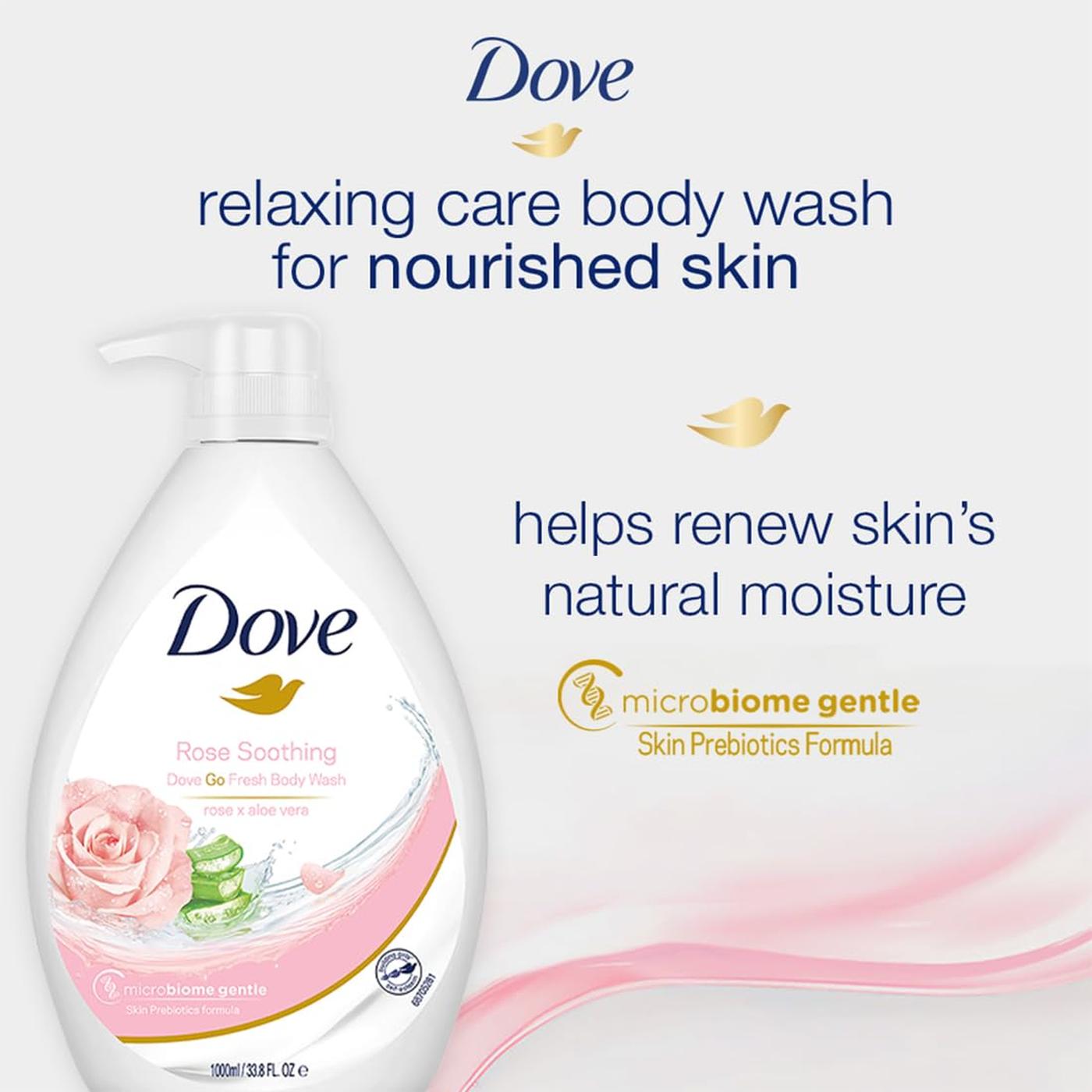 Dove Soothing Rose & Aloe Vera Body Wash 1L Pack of 2