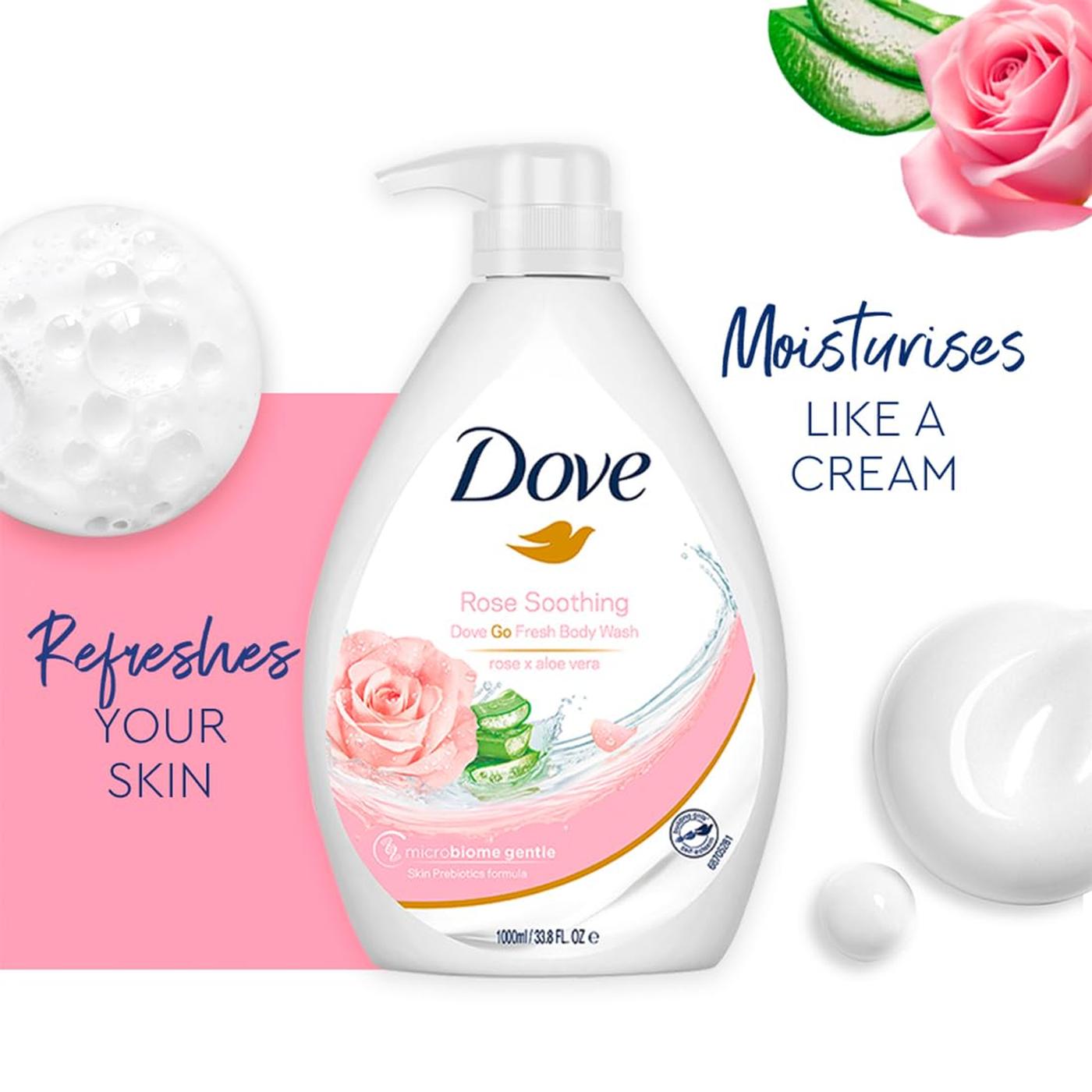 Dove Soothing Rose & Aloe Vera Body Wash 1L Pack of 2