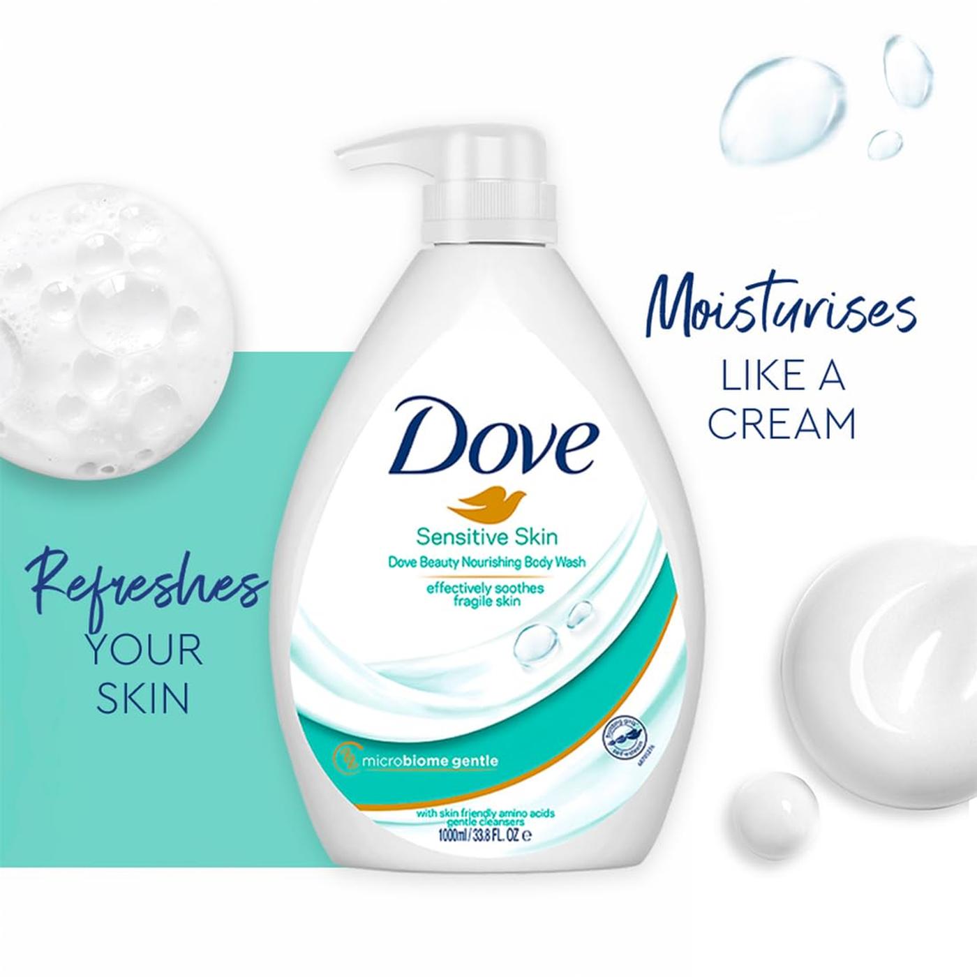 Dove Nourishing Body Wash Sensitive Skin 1L Pack of 2