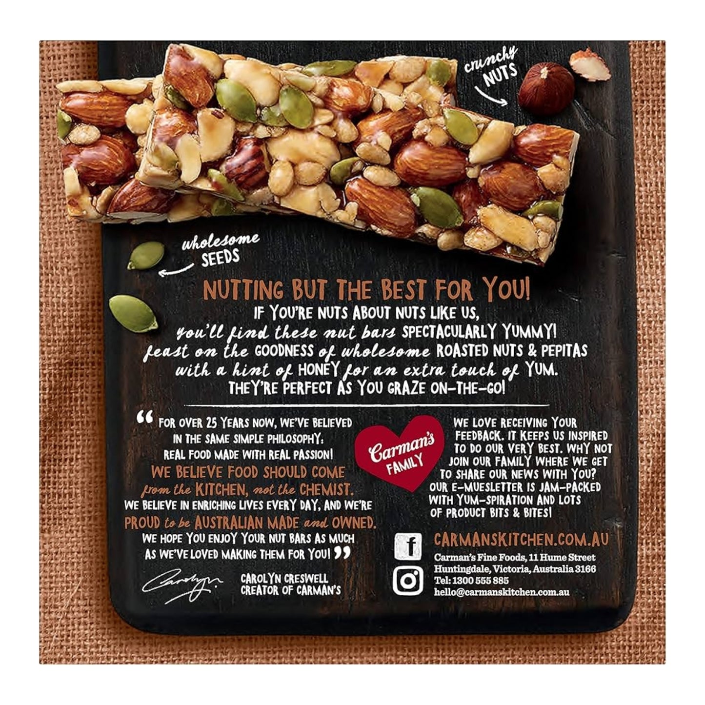 Carmans Bar Nut Almond, Hazelnut & Vanilla 175g