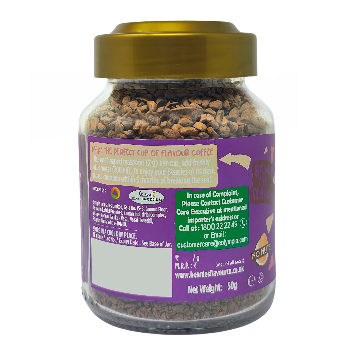 Beanies Double Chocolate Flavour Instant Coffee, 50g