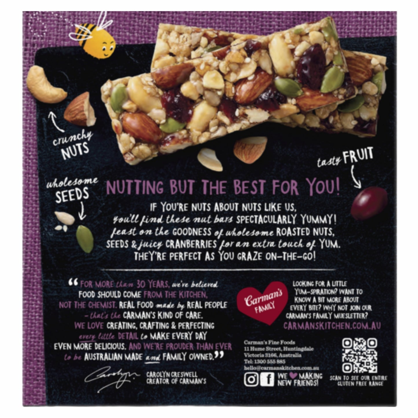 Carmans Bar Nut Almond, Cashew & Cranberry 175g