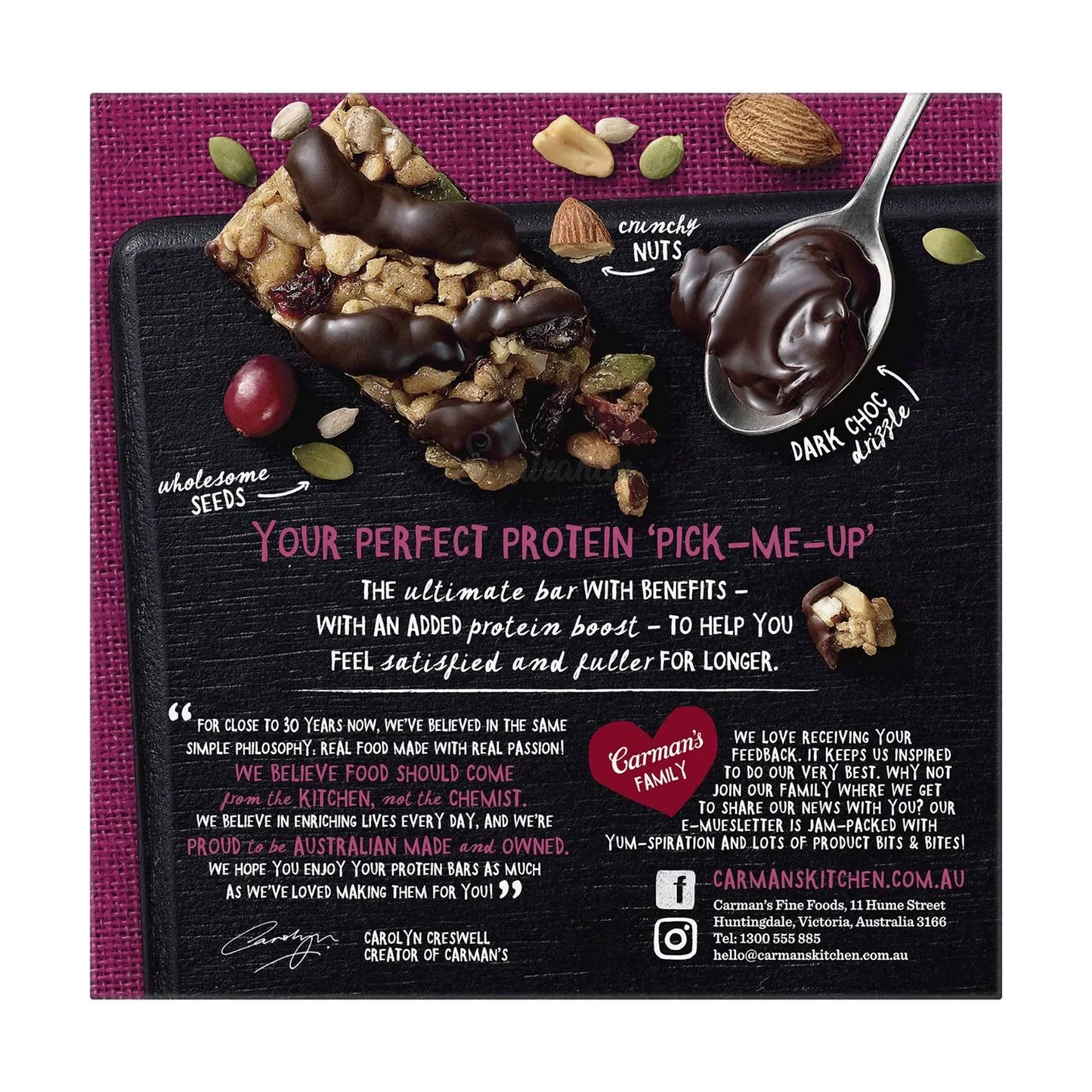Carmans Bar Protein Dark Choc Cranberry 200g