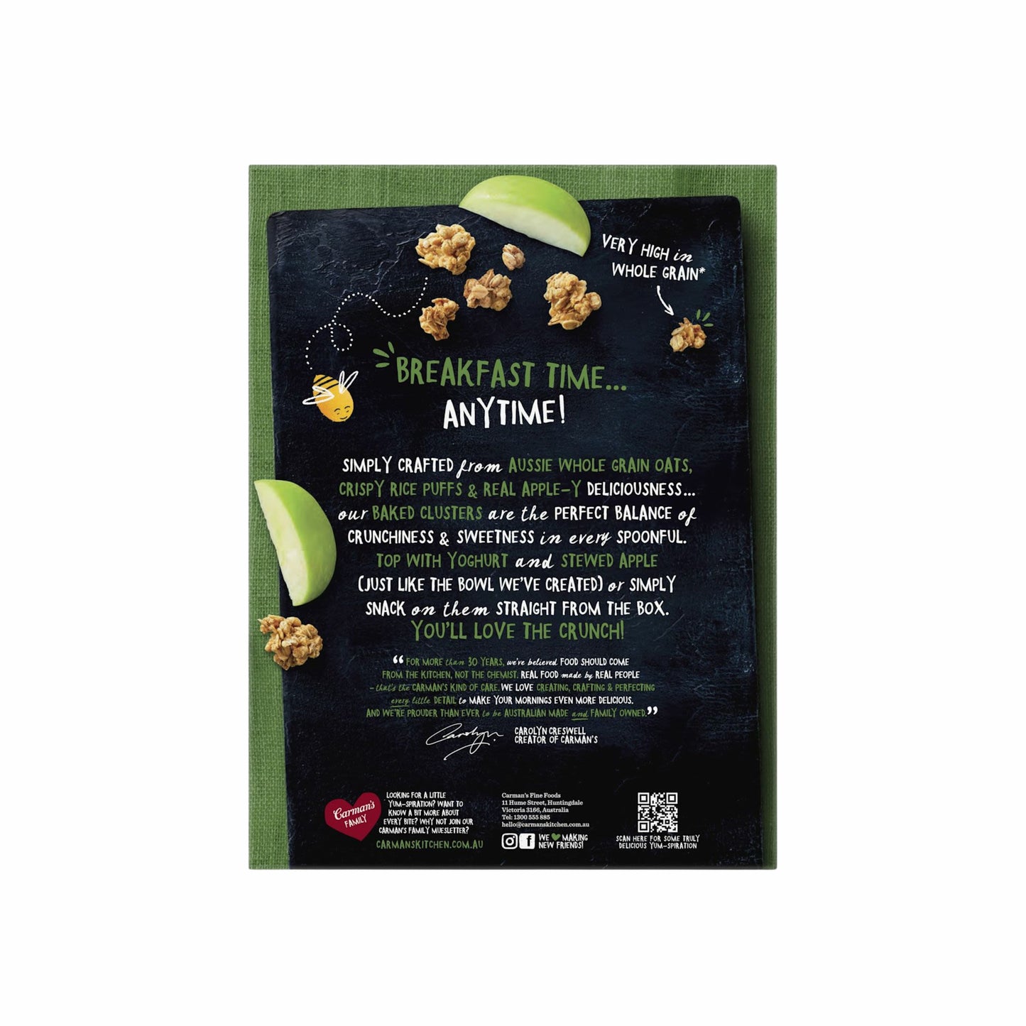 Carmans Clusters Aussie Oat Apple Crunch 450g