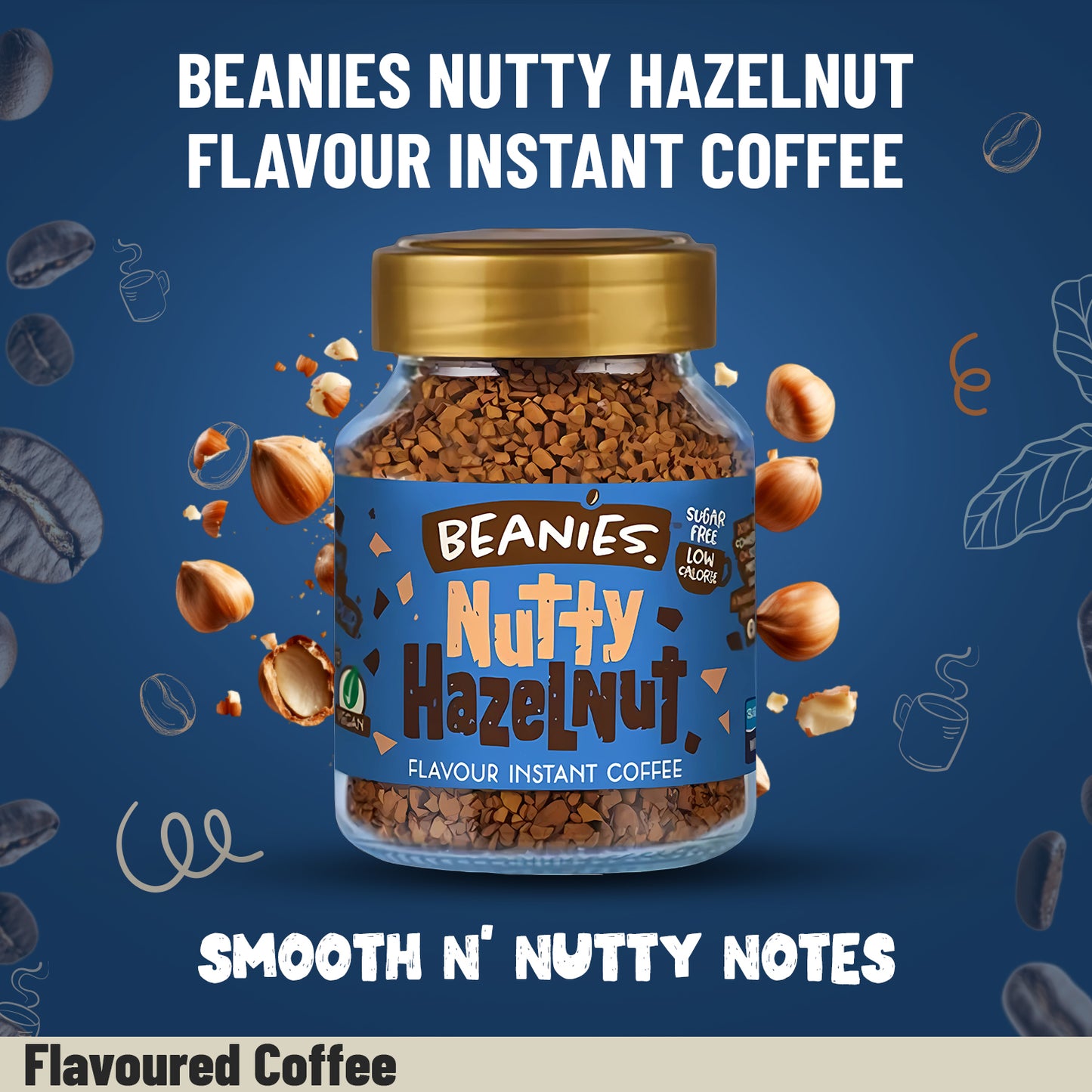 Beanies Nutty Hazelnut Flavour Instant Coffee, 50g
