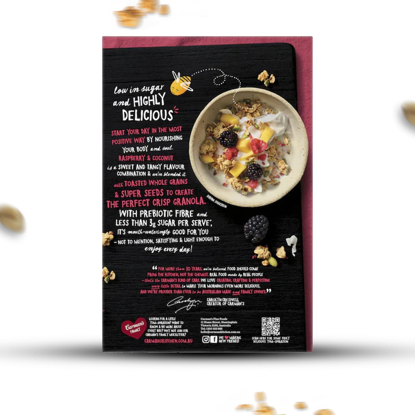 Carmans Granola Raspberry & Coconut Low Sugar 450g