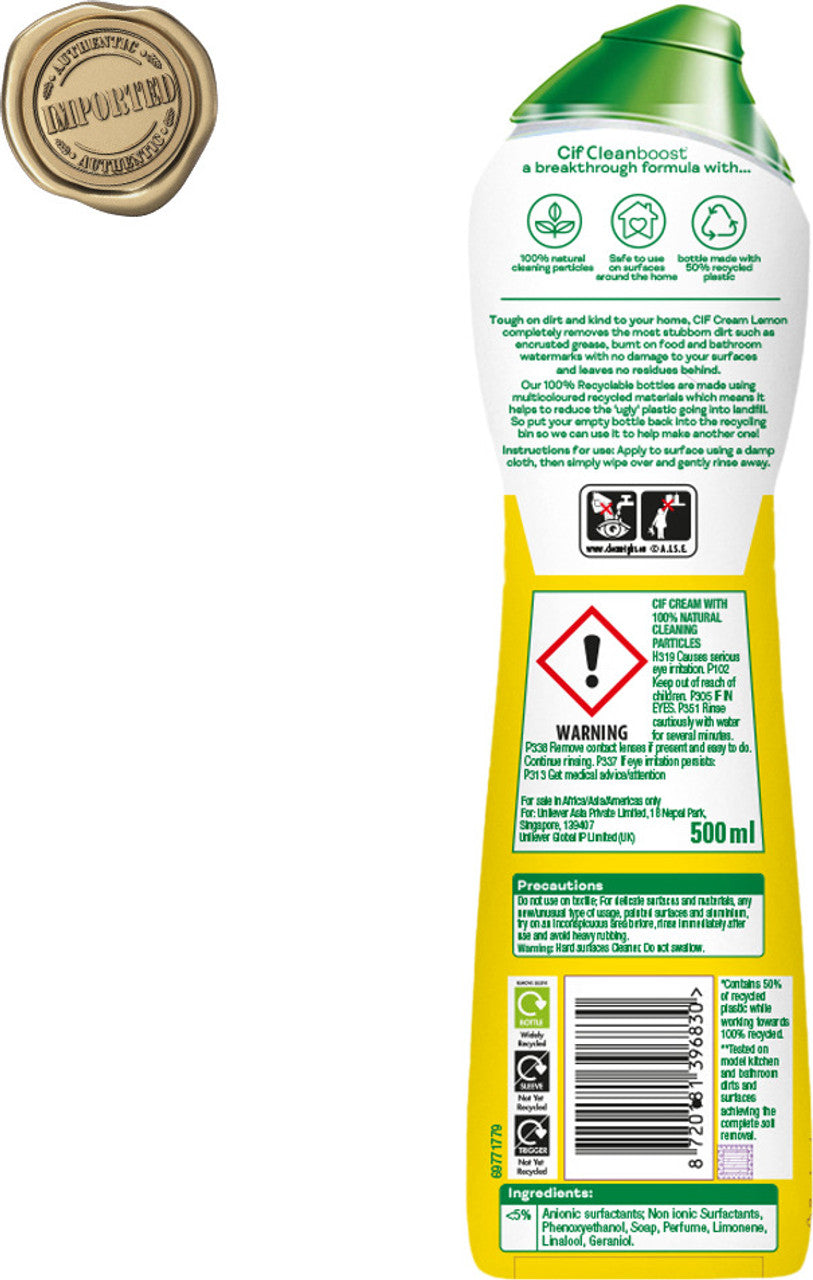 Cif Lemon Cream Surface Cleaner 500ml