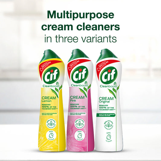 Cif Multipurpose Cream Cleaner 500ml – Lemon, Pink & Original Variants