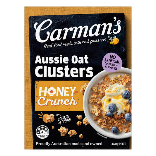 Carmans Clusters Aussie Oat Honey Crunch 450g