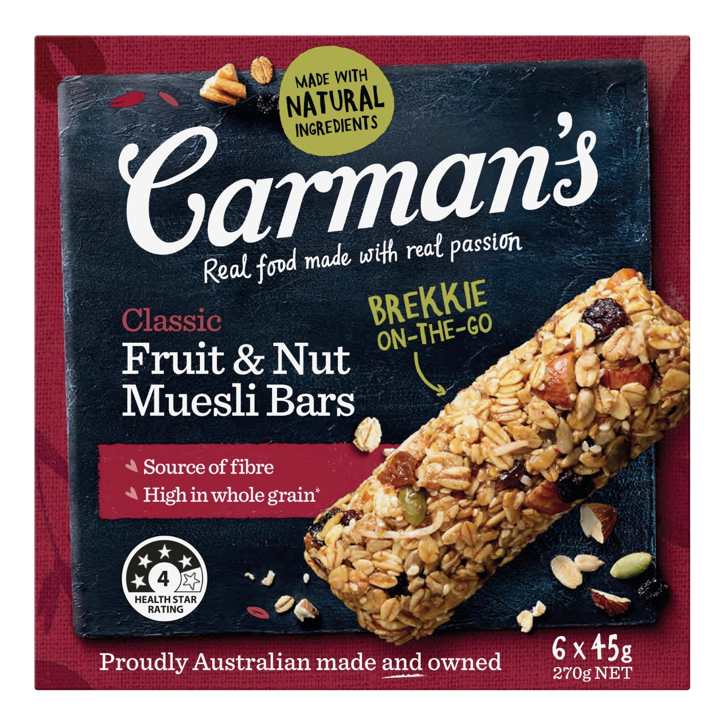 Carmans Bar Traditional Classic Fruit & Nut 270g