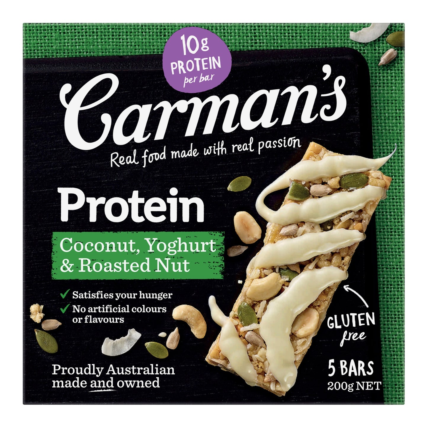 Carmans Bar Protein Coconut, Yoghurt & Roasted Nut 200g