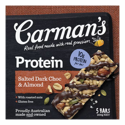 Carmans Bar Protein Salted Dark Choc Almond 200g