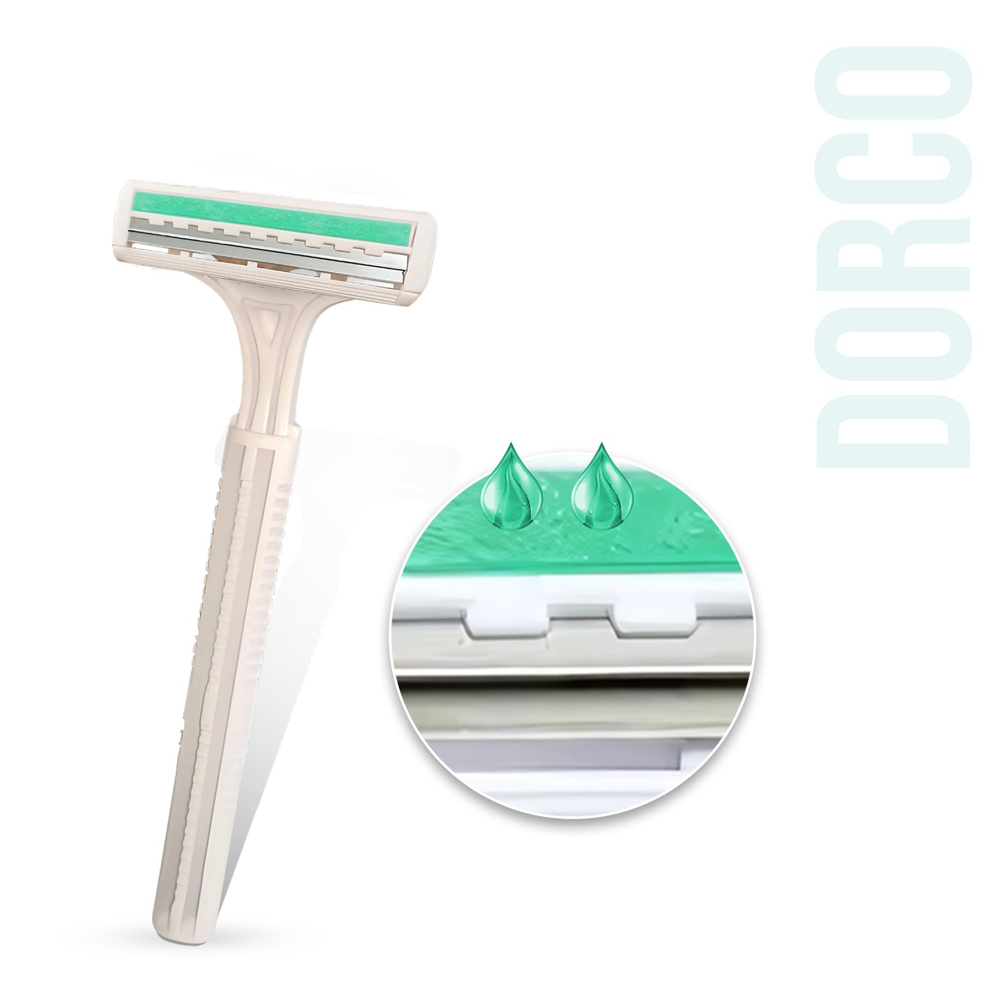 DORCO KLASS 2 (TG 702) Disposable Razor White with Lubra Pack of 25