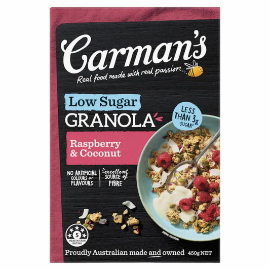 Carmans Granola Raspberry & Coconut Low Sugar 450g