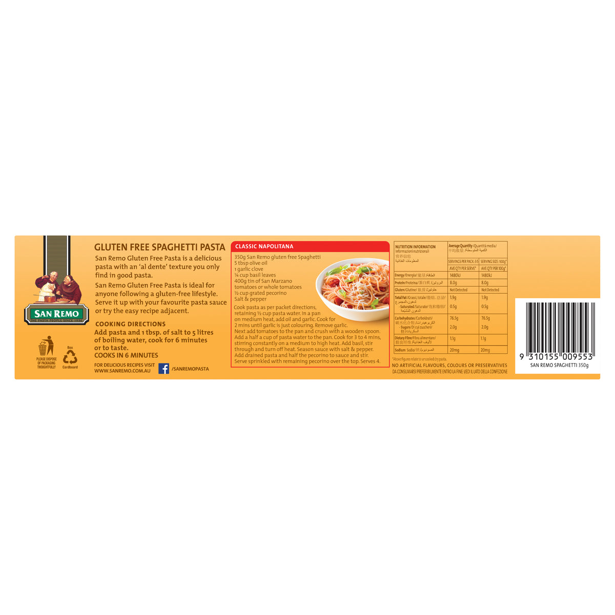 San Remo - Gluten Free Spaghetti Pasta (350g)