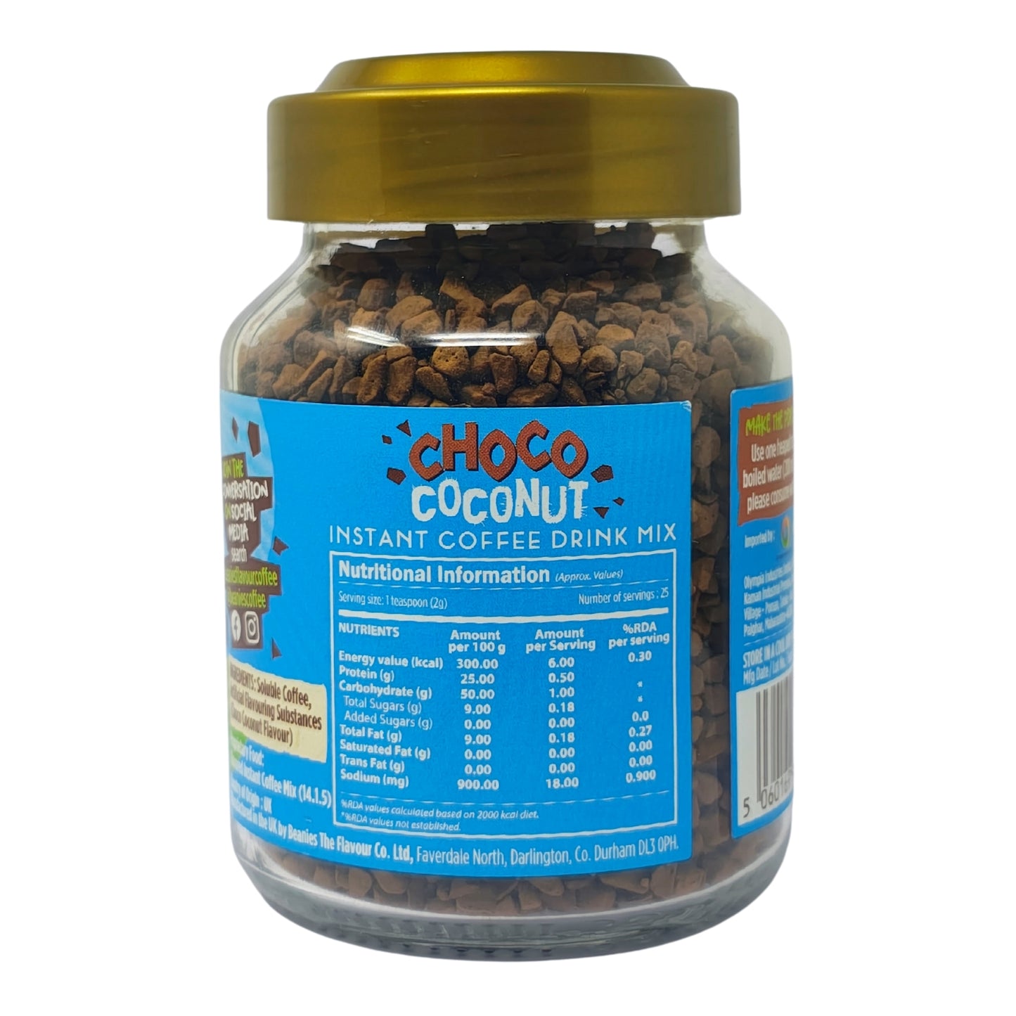 Instant coffee coconut drink mix