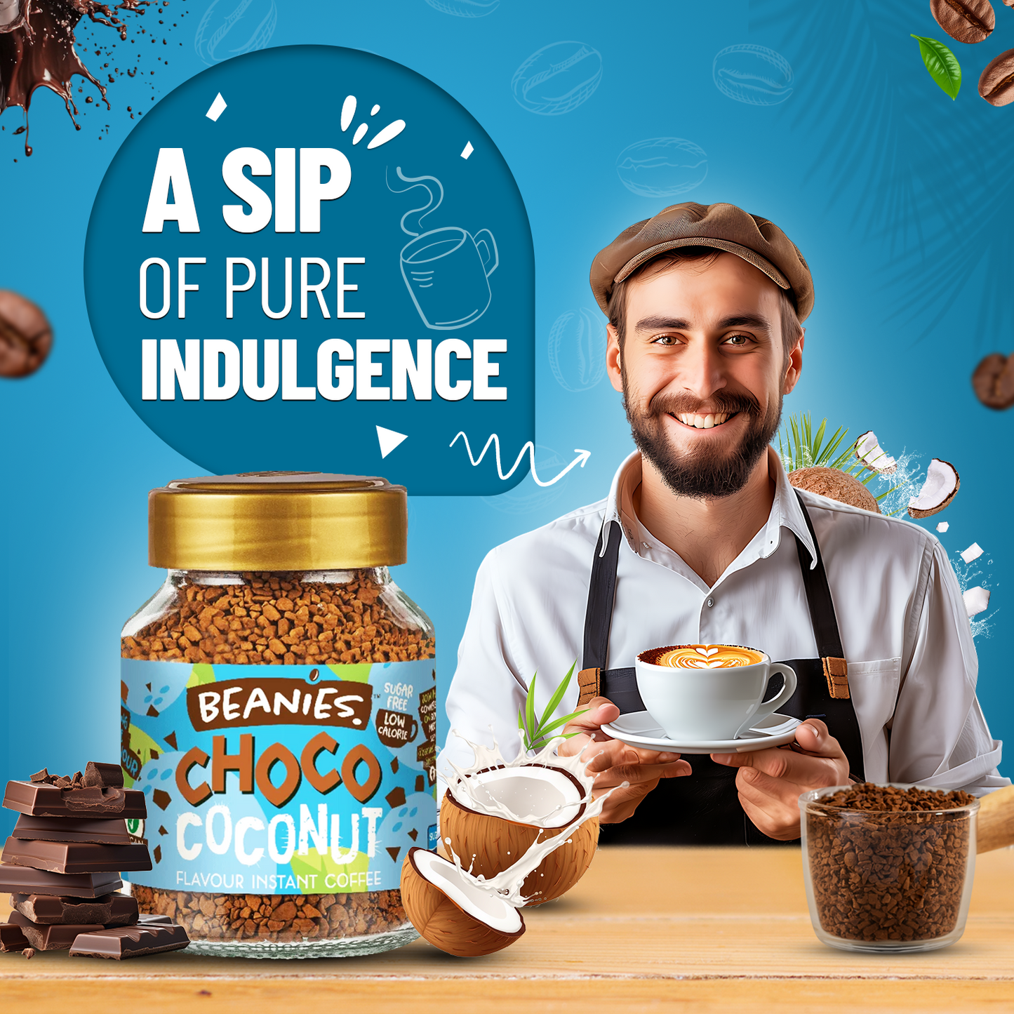 Instant flavored coffee