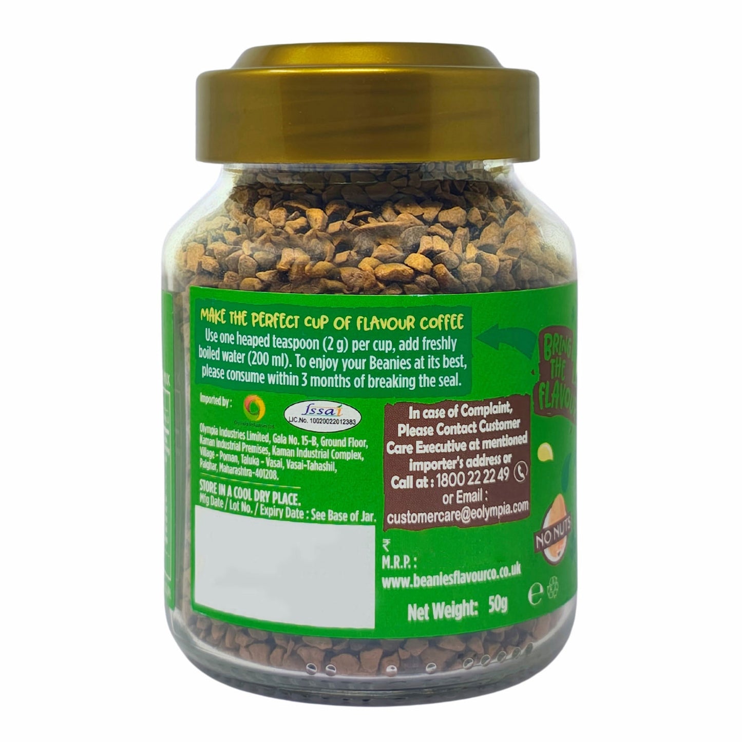 Beanies Irish Cream Flavour Instant Coffee, 50g