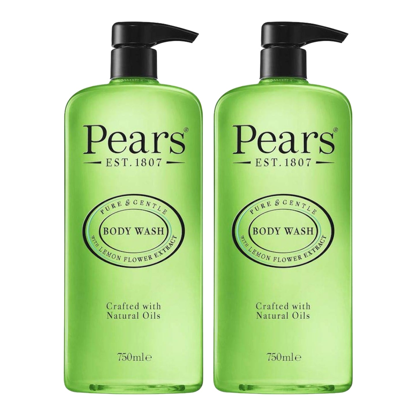 Pears Pure & Gentle Oil Clear Shower Gel 750 ml Pack of 2