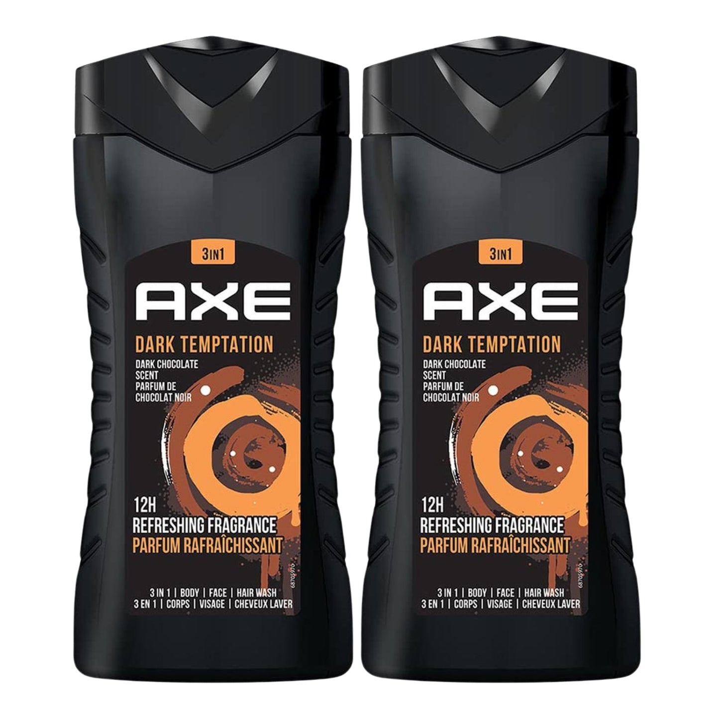 Axe Dark Temptation 3-in-1 Body Face Hair Wash 250 ml Pack of 2