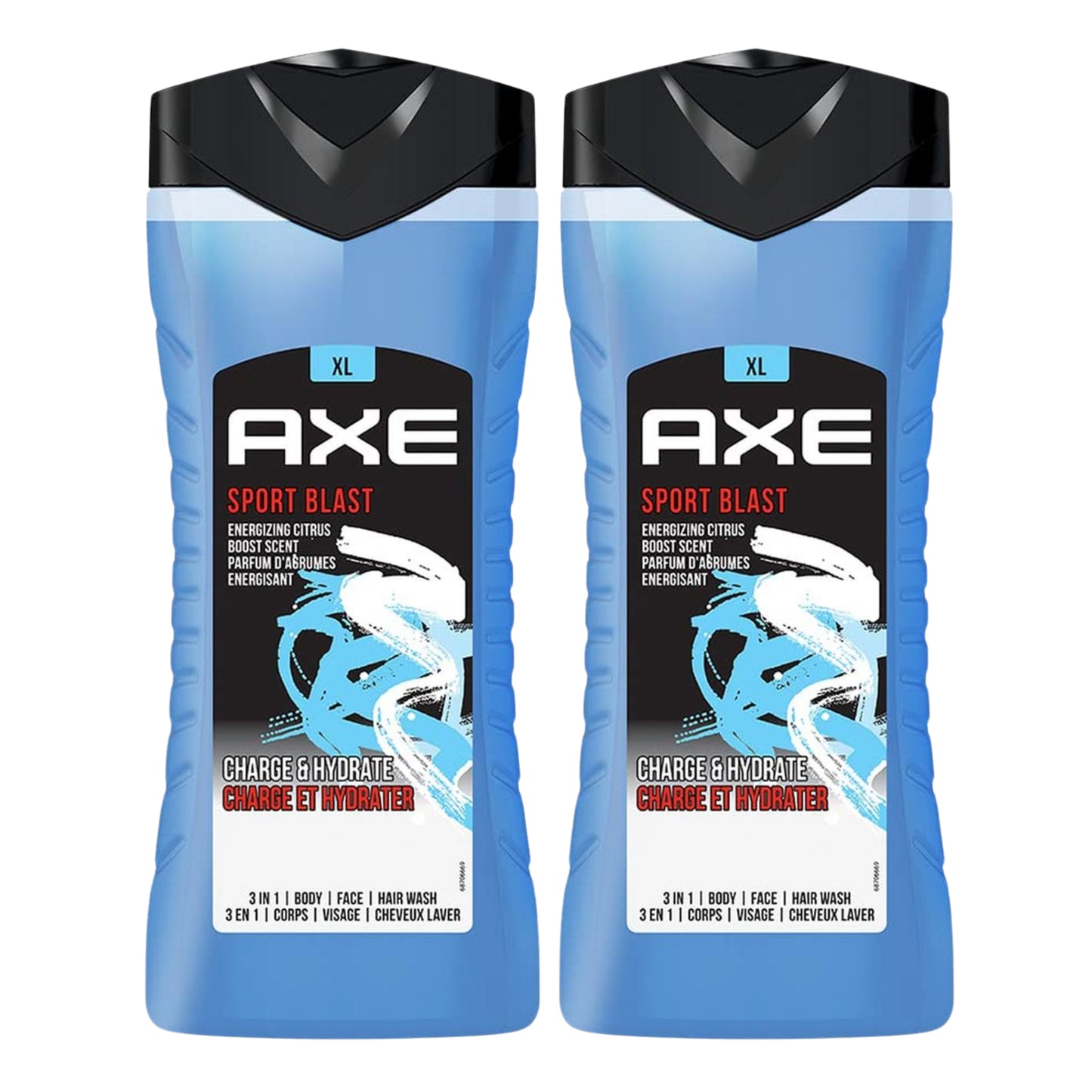 Axe Sports Blast 3-in-1 Body Face Hair Wash 400 ml Pack of 2