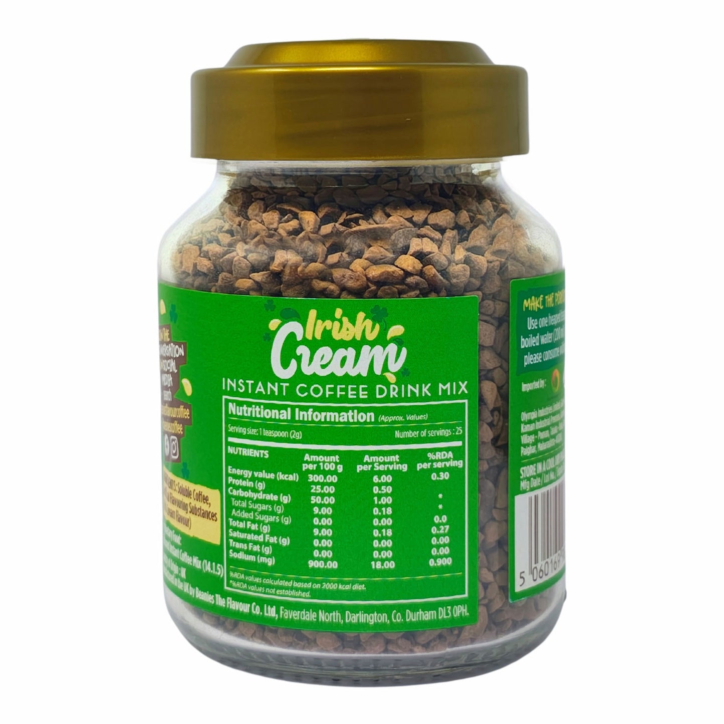 Beanies Irish Cream Flavour Instant Coffee, 50g