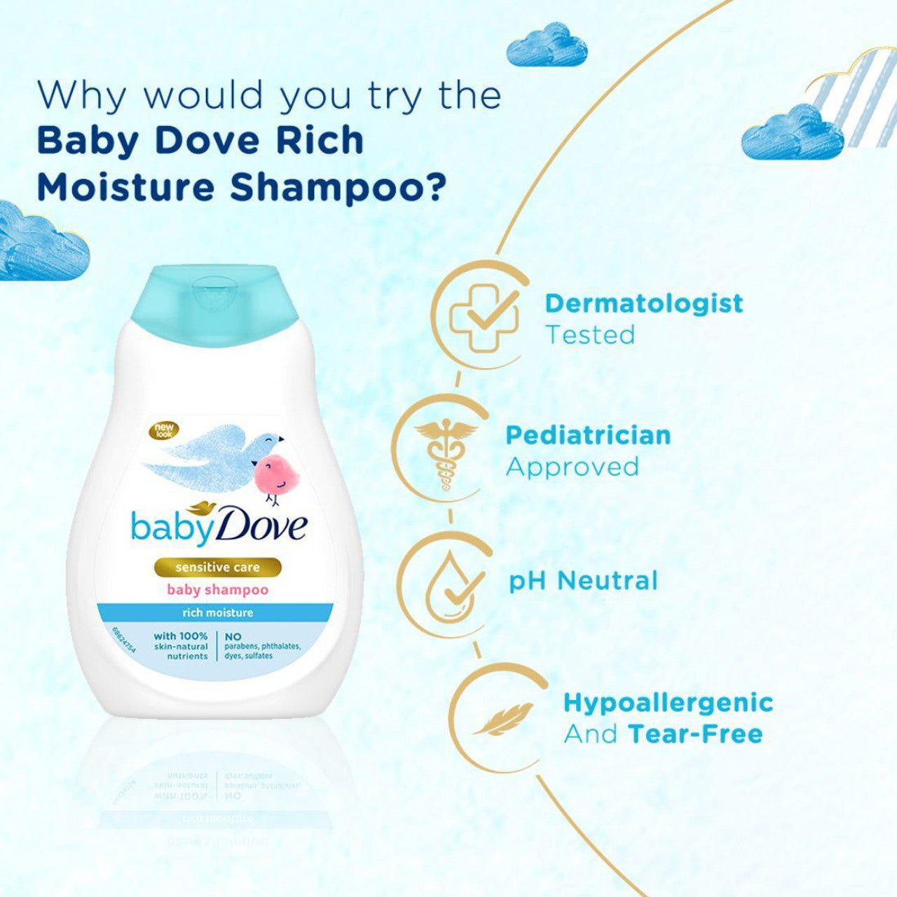 Dove Rich Moisture Baby Shampoo 200ml & 400ml