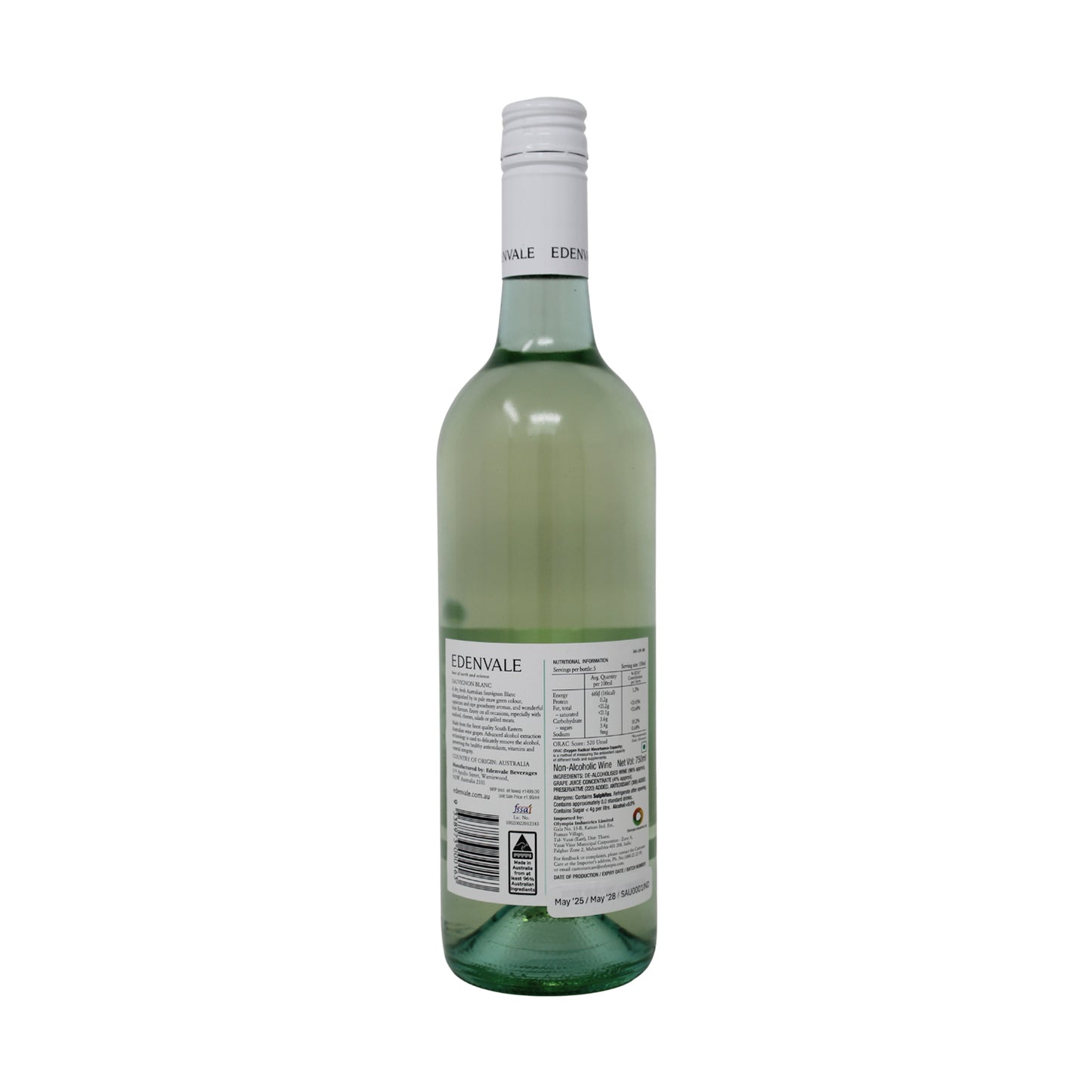 Edenvale Sauvignon Blanc 750 ml Non Alcoholic Wine