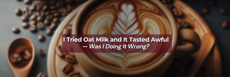 Glass of oat milk next to coffee – MILKLAB barista oat milk available in India at OLYKART