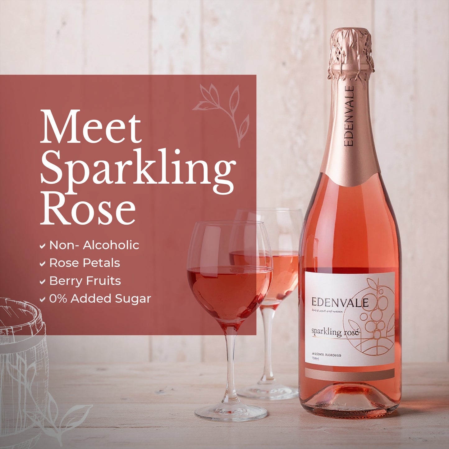 Edenvale sparkling Rose, 750ml